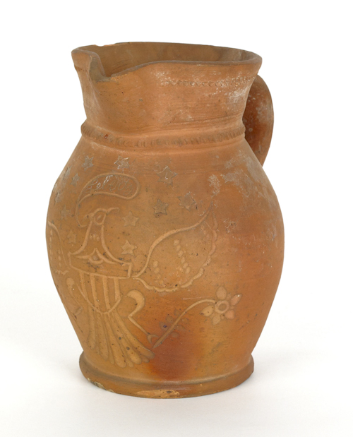 Unglazed Medinger sgraffito redware