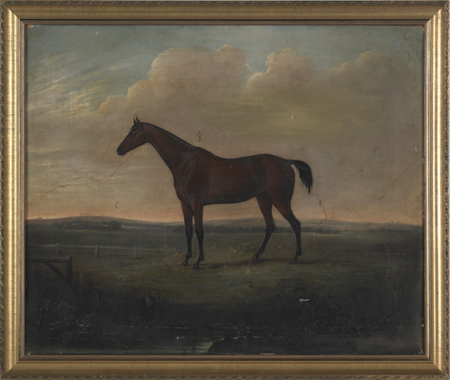 British oil on canvas horse portrait