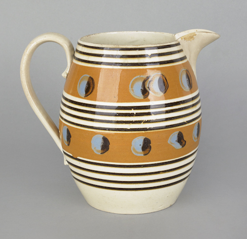 Mocha pitcher 19th c. with cat's-eye