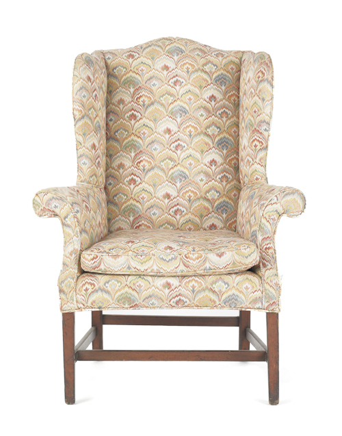 George III mahogany wing chair