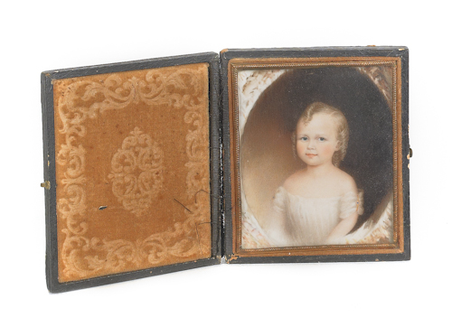 Two miniature watercolor on ivory portraits