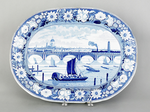 Historical blue Staffordshire platter 174fc9