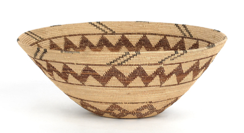 California basketry bowl with zigzag