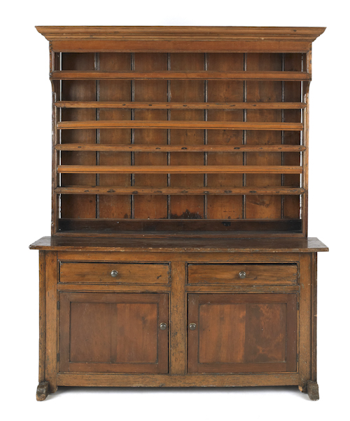 Pine open pewter cupboard 18th 17501e