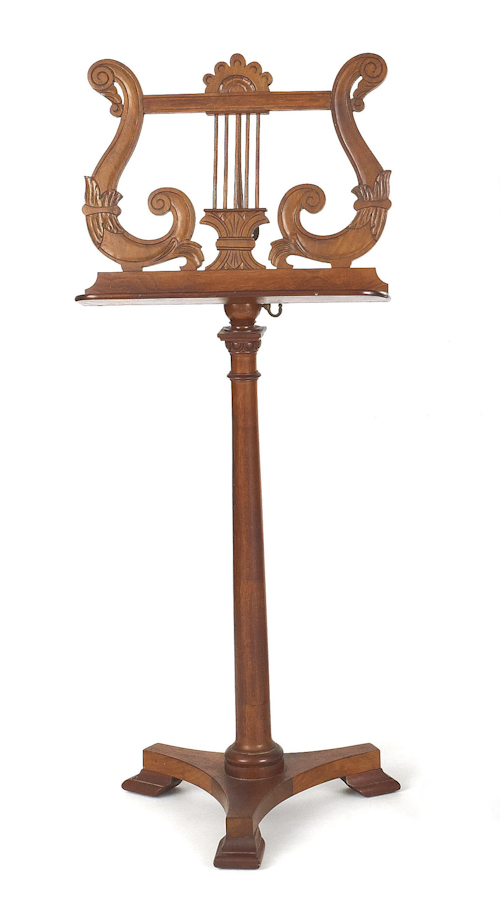 Walnut music stand mid 19th c  17505e