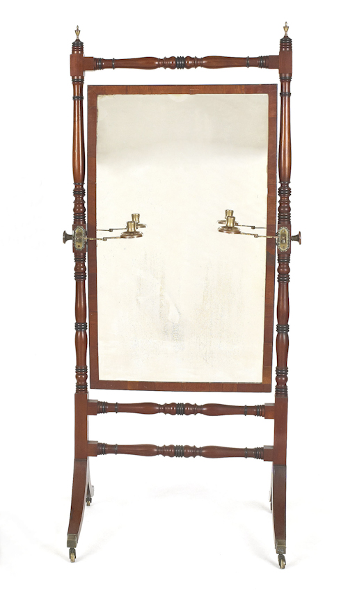 Regency mahogany cheval mirror