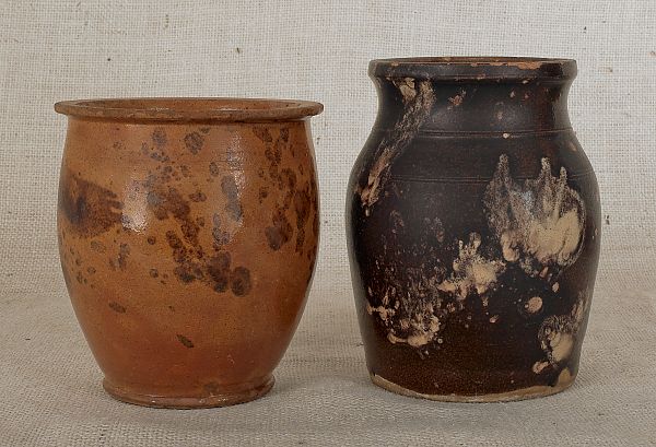 Pennsylvania redware crock 19th 1750a2