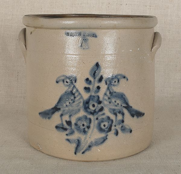 Four-gallon stoneware crock 19th c.