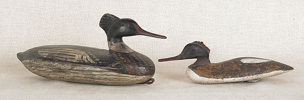 Two carved and painted Merganser 1750dc