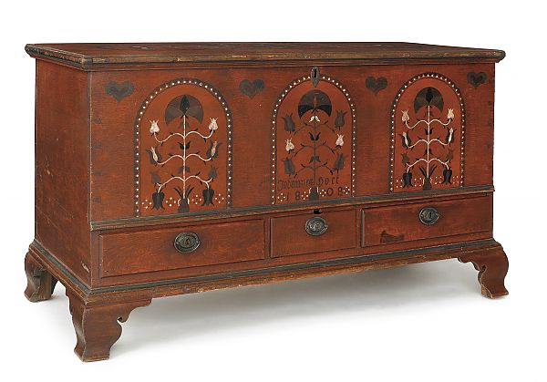 Pennsylvania painted dower chest 1750dd