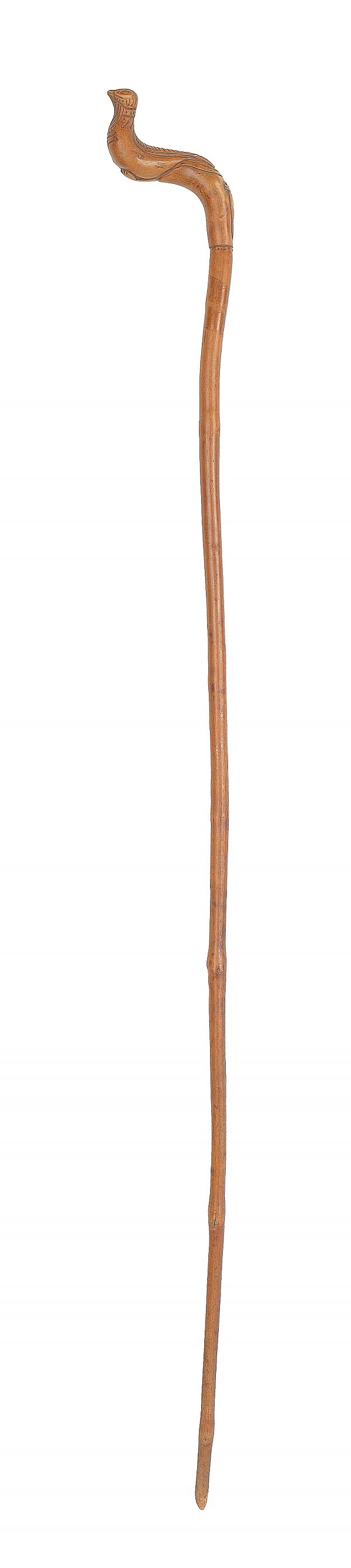 Carved cane late 19th c. with a
