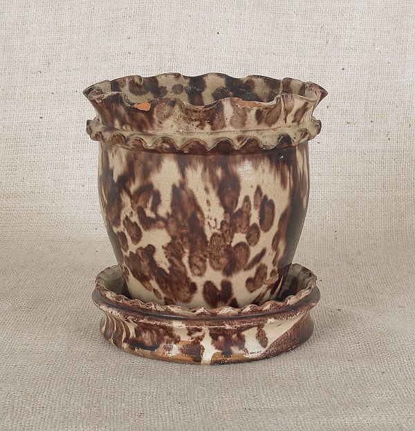 American redware flower pot and 17510a