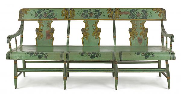 Pennsylvania painted settee ca  175110