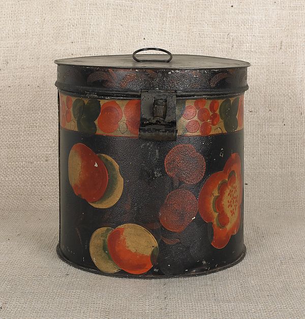 Black tole lidded canister 19th 17511a