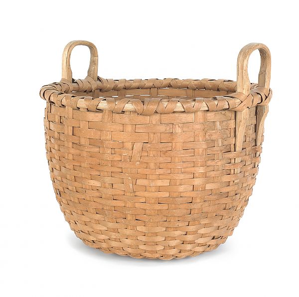 Split oak corn basket 19th c. with bentwood