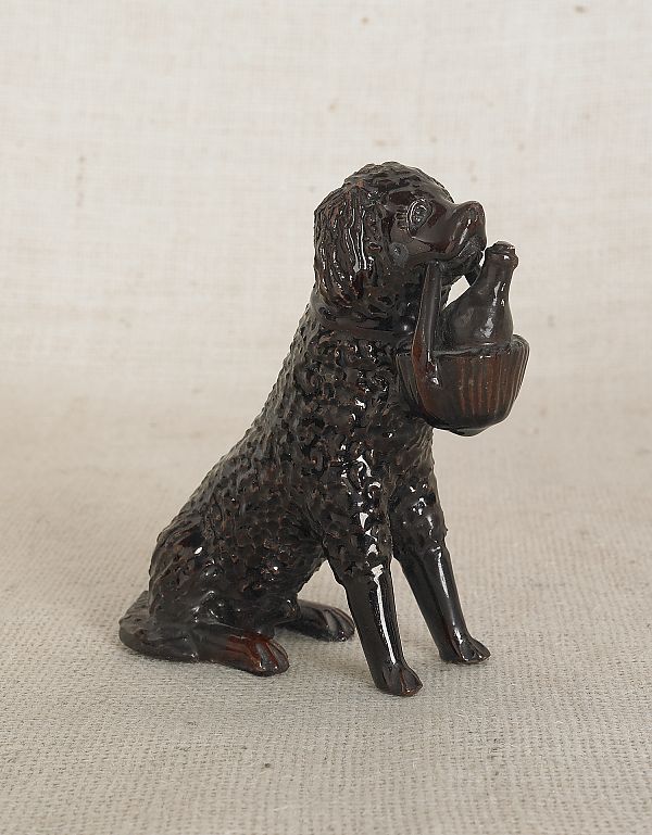 Pennsylvania redware seated dog 17517c