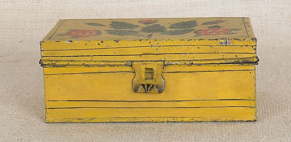 Tole dresser box 19th c with floral 175190