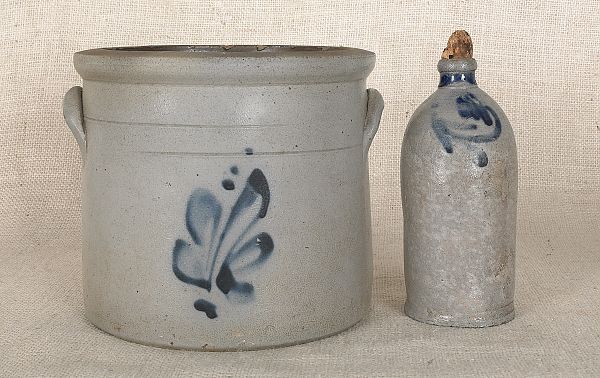Stoneware crock 19th c. together with