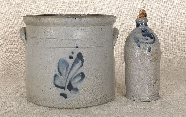 Stoneware crock 19th c. together