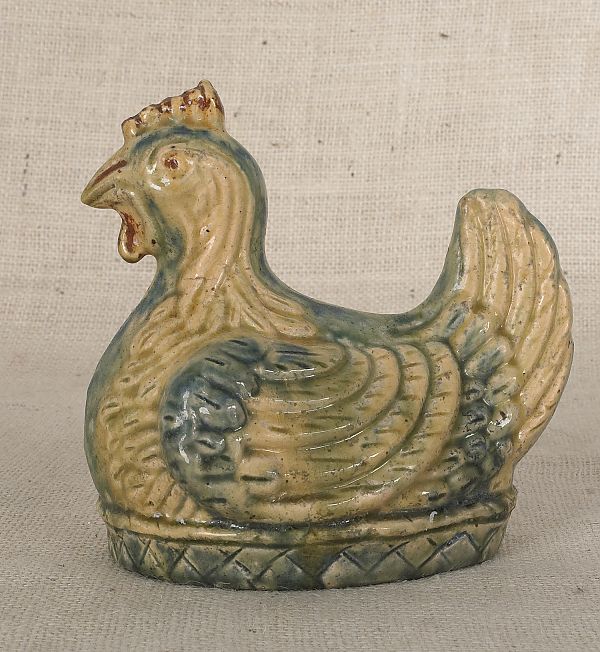 Redware hen on a nest 19th c. 6