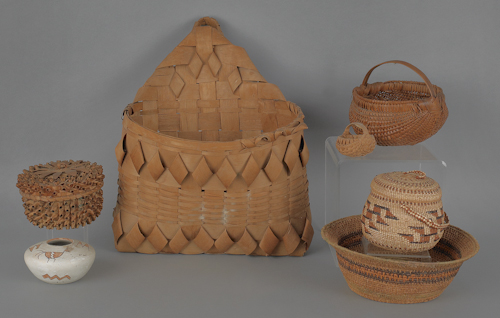 Six miscellaneous baskets 19th 175233