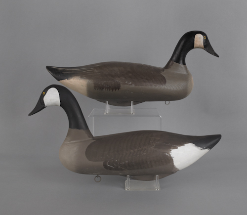 Two Canada goose decoys 21" l.