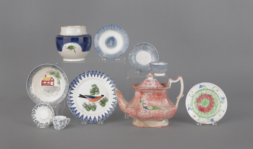 Collection of spatterware 19th 175286