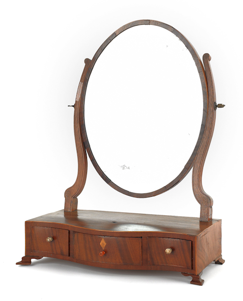 George III mahogany shaving mirror 17528b