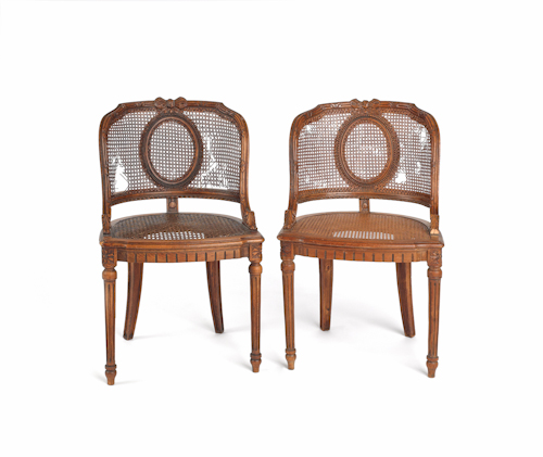 Pair of French cane seat chairs 1752b2