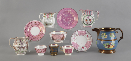 Collection of English luster tablewares