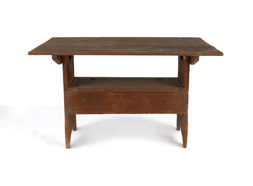 Pine bench table 19th c. 30" h.
