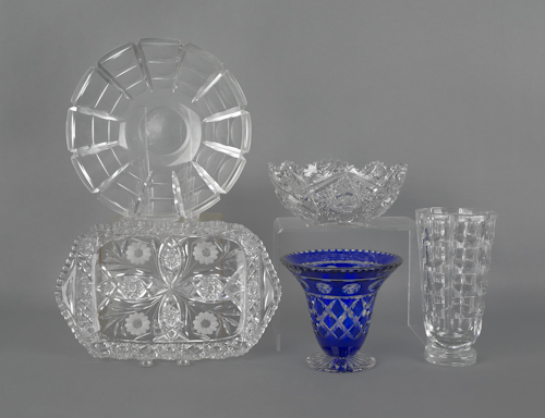 Two cut glass bowls together with 1752ca