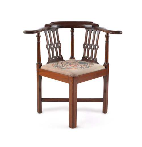George III mahogany corner chair 1752e3