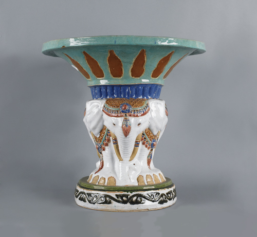 Italian pottery garden table with 1752dc