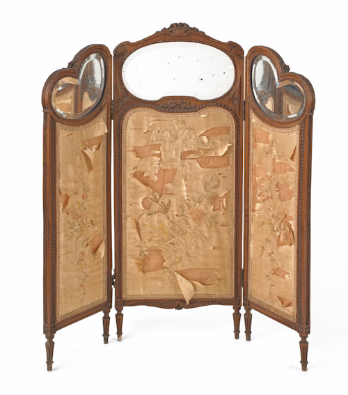 French three-part folding screen