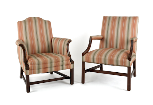 Two Georgian style open armchairs  1752f7