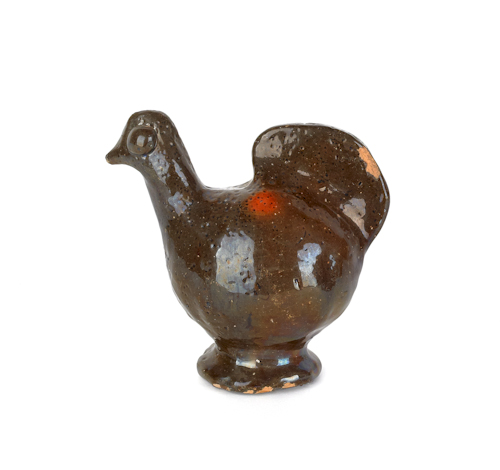 Figural redware bird sander 19th 175314