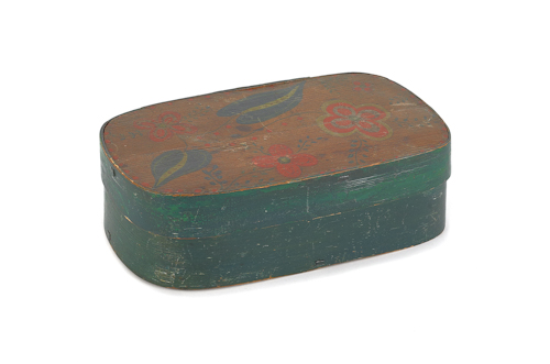 Painted pine band box 19th c. 2