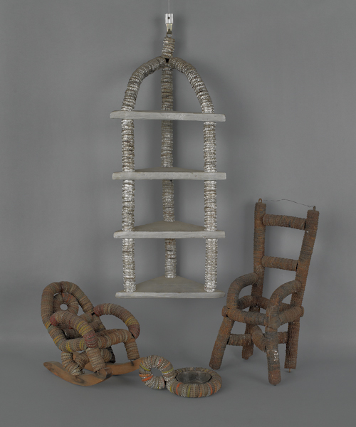 Two bottle cap doll chairs early 17533b