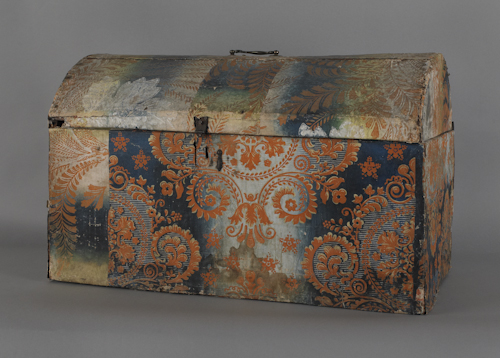 Wallpaper covered dome lid trunk