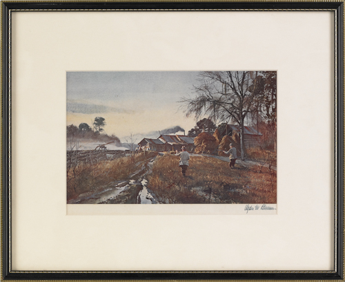 Ogden Minton Pleissner signed lithograph