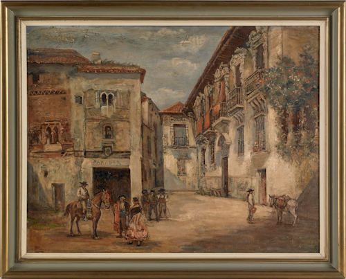 Oil on canvas of a Mexican street 175399