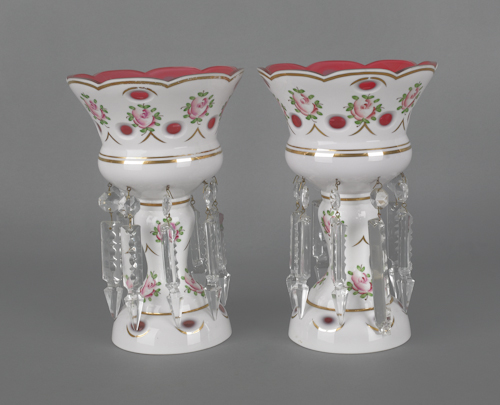 Pair of Victorian glass lusters 1753a7