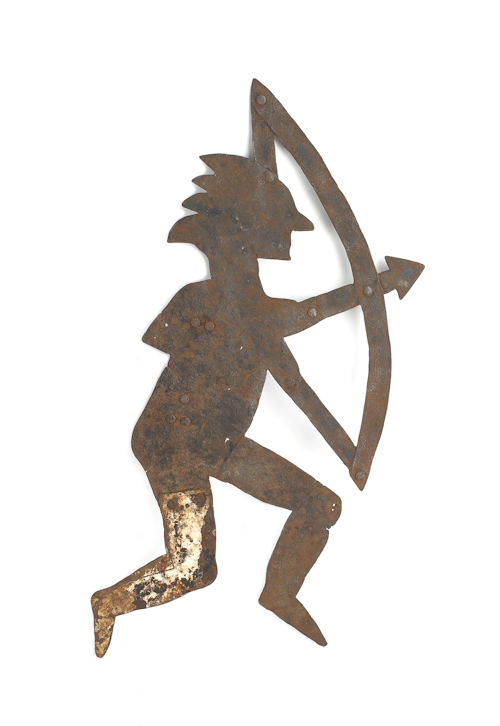 Sheet iron weathervane of a Native 1753ae