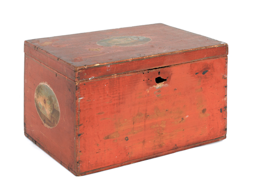 Painted pine storage box 19th c  1753bc