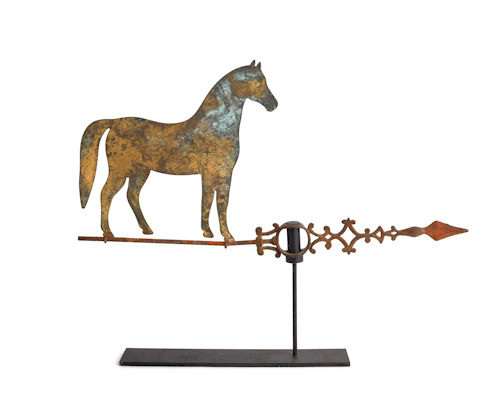 Gilt tin horse weathervane 20th 1753c6