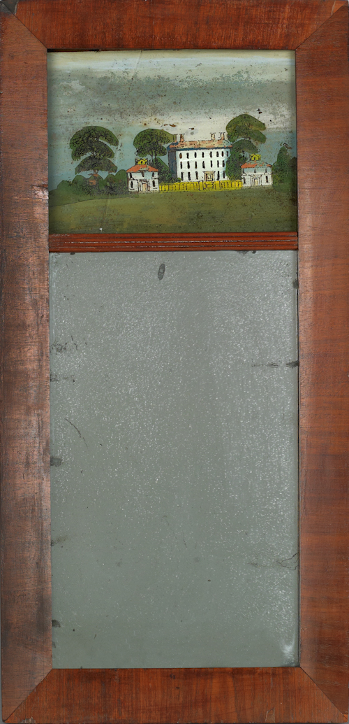 Federal mahogany mirror 19th c  1753ef