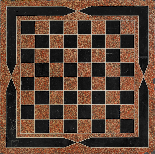 Painted slate checkerboard early 20th