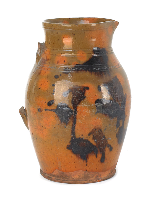Pennsylvania redware pitcher 19th 17540d