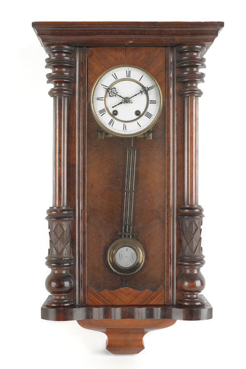 Vienna walnut regulator clock 19th